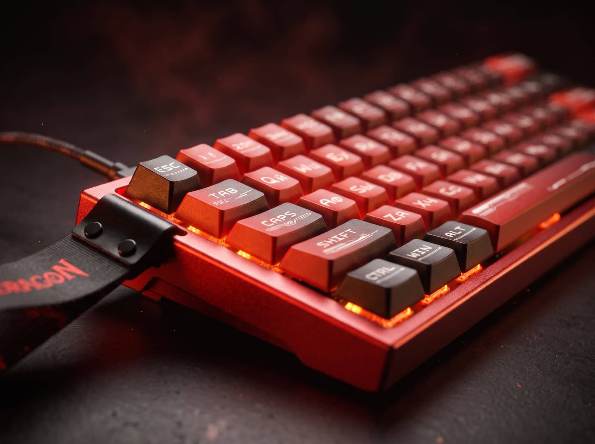 Backlit keys and switches of the Venom keyboard