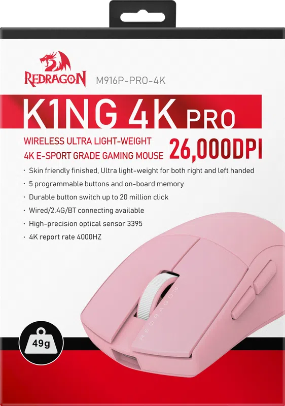 RedDragon - Беспроводная игровая мышь K1ng 4K Pro