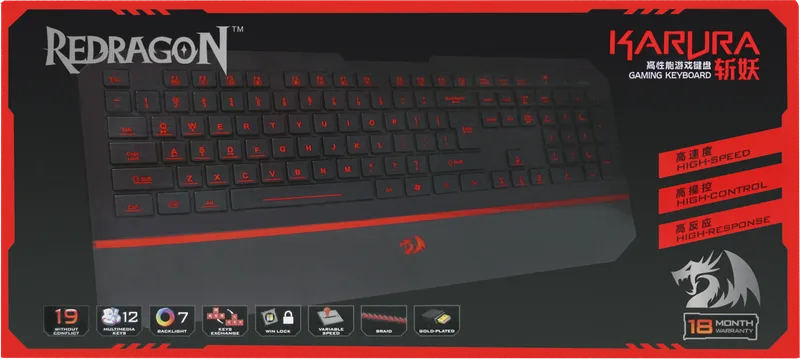 RedDragon - Проводная игровая клавиатура Karura